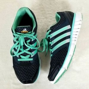 Adidas Black & Turquoise Vented Athletic Sneakers